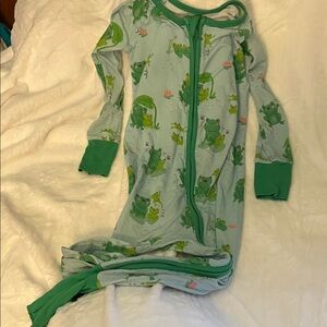 Little Sleepies Frog Print Footie Jammie’s